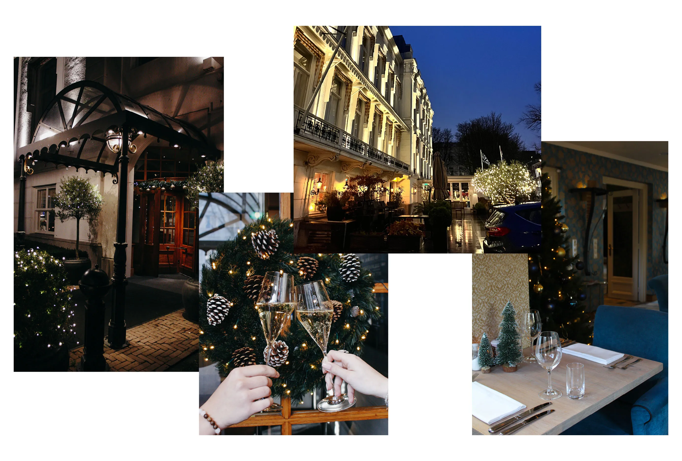 Collage of atmospheric images of Carlton Ambassador during the holiday season