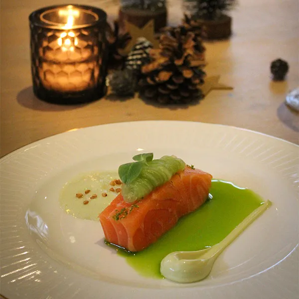 Slow-cooked salmon loin served at Restaurant Sophia